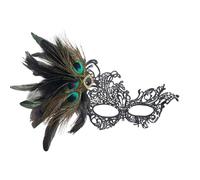 Generico Maschere Halloween Donna, Maschere Halloween Uomo | Mascheras con Pizzo Stampato a Caldo Elegante Copricapo Piumato per Festa in Maschera Accessorio Cosplay Rococò Adatto