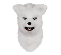 Generico Maschere Horror Movable Mouth White Facemask Costume Cosplay Mouth Mover Wolf Facemasks Faux Suit per Halloween Party White