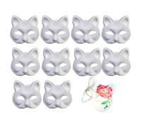 Generico Maschere Per Gatti Da Dipingere - 10 Maschere Fai Da Te A Forma Di Gatto Vuote, Coperture A Mezza Faccia Per Dipingere E Decorare | Per Cosplay, Halloween, Carnevale,
