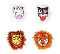 Generico Maschere Unisex Animale in Eva e Peluche 4 Pezzi Leggere e Facili da Conservare per Travestimenti e Feste di Carnevale o Festival delle Ombre Stili multipli