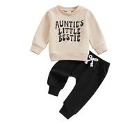 Generico Maschio Neonato Completi dei Bambini Unisex Set Pullover Girocollo a Maniche Lunghe Top E Pantaloni Neonati Outfits Jogging Pantaloni Tuta Sportiva Boy Set di Vestiti per Bambini