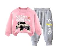 Generico Maschio Neonato Completi Neonati Outfits Pullover Girocollo a Maniche Lunghe Top E Pantaloni Felpa 2 Pezzi Jogging Pantaloni Tuta Sportiva Completini in Tuta da Neonati