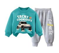 Generico Maschio Neonato Completi Neonati Outfits Pullover Girocollo a Maniche Lunghe Top E Pantaloni Felpa 2 Pezzi Jogging Pantaloni Tuta Sportiva Completini in Tuta da Neonati