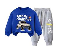 Generico Maschio Neonato Completi Neonati Outfits Pullover Girocollo a Maniche Lunghe Top E Pantaloni Felpa 2 Pezzi Jogging Pantaloni Tuta Sportiva Completini in Tuta da Neonati