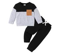 Generico Maschio Neonato Completi Neonati Outfits Set di Felpa E Pantaloni a Girocollo per Bambini Felpa 2 Pezzi Jogging Pantaloni Tuta Sportiva Boy Set di Vestiti per Bambini