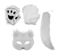 Generico Masque Halloween Dress Up - Animal Face Cover with Gloves Tail | Costume Accessories for Adults Kids, Photo Booth Party Props, Masquerade Cosplay Outfit for Festivals, Themed Gatherings, S