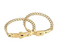 Generico Matching Couple Bracelets Locking Wrist Jewelry Gift Set