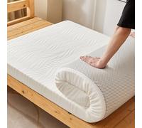 Generico Materasso da Campeggio Arrotolabile Spesso 5/8 Cm, Materasso Futon Portatile in Memory Foam Pavimento Arrotolabile per Auto, Divano Ospiti Uso Interno ed Esterno,White8cm,80 * 190cm