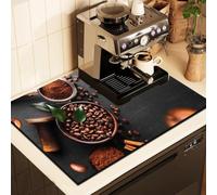 Generico Materasso di drenaggio in linee astratte, sfondo bianco con linee curve grigie, tappeto antiscivolo in silicone per asciugare il piano cucina-40cm×50cm=15.75 inch×19.69 inch