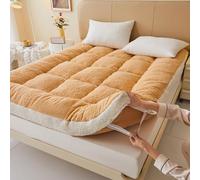 Generico Materasso Giapponese Da Pavimento, Soffice E Morbido Materasso Da Pavimento, Materasso Futon Portatile Arrotolabile Con Cinghia Di Fissaggio Elastica(Yellow,150x200cm)