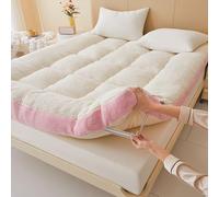 Generico Materasso Giapponese Da Pavimento, Soffice E Morbido Materasso Da Pavimento, Materasso Futon Portatile Arrotolabile Con Cinghia Di Fissaggio Elastica(Pink,180x200cm)