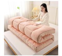 Generico Materasso Giapponese da Pavimento Tappetino Futon Tappetino per Tatami Tradizionale Materasso Pavimento Pad Arrotolabile per Casa, Letto, Dormitorio, Campeggio, Viaggi(Pink,120x200cm)