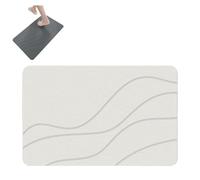 Generico Matmend Bath Mat,Stone Bath Mat Diatomaceous Earth Quick Drying Non-Slip Shower Mats, for Bathroom Floor, Water Absorbing Rug Outside Shower Quick-Drying Easy to Clean (beige,60 * 90cm)