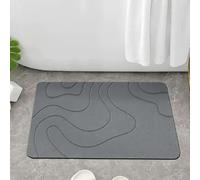 Generico Matmend Bath Mat, Stone Bath Mat Diatomaceous Earth Quick Drying Non-Slip Shower Mats for Bathroom Floor, for Bathroom Floor Natural Easy Clean (Gray,50 * 80 cm)