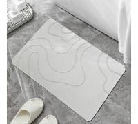 Generico Matmend Bath Mat, Stone Bath Mat Diatomaceous Earth Quick Drying Non-Slip Shower Mats for Bathroom Floor, for Bathroom Floor Natural Easy Clean (White,50 * 80 cm)