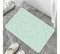 Generico Matmend Bath Mat, Stone Bath Mat Diatomaceous Earth Quick Drying Non-Slip Shower Mats, Water Absorbing Bathroom Rug for Inside/Outside Shower, Non-Slip Quick Dry (Green,50 * 80CM)