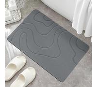 Generico Matmend Bath Mat, Stone Bath Mat Diatomaceous Earth Quick Drying Non-Slip Shower Mats, Water Absorbing Bathroom Rug for Inside/Outside Shower, Non-Slip Quick Dry (Gray,60 * 90CM)