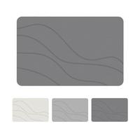 Generico Matmend Bath Mat, Stone Bath Mat Diatomaceous Earth Shower Mats for Bathroom Floor Natural Easy to Clean, Water Absorbing Rug Outside Shower, Absorbent Quick-Drying (Gray)