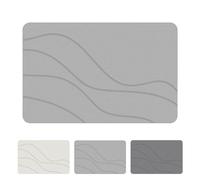 Generico Matmend Bath Mat, Stone Bath Mat Diatomaceous Earth Shower Mats for Bathroom Floor Natural Easy to Clean, Water Absorbing Rug Outside Shower, Absorbent Quick-Drying (Light Gray)
