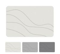 Generico Matmend Bath Mat, Stone Bath Mat Diatomaceous Earth Shower Mats for Bathroom Floor Natural Easy to Clean, Water Absorbing Rug Outside Shower, Absorbent Quick-Drying (White)