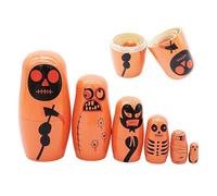 Generico Matriosche Per Bambini,6 Pezzi Bambole Di Legno Halloween | Giocattoli in Legno per Bambini Regalo per Figli Amiche Fidanzata