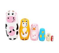 Generico Matrioska per Bambini Piccoli - Bambole Animali in Legno 6 Strati,Figurina Animale per Appartamento Dormitorio Scuola Aula Camera da Letto Sala da Soggiorno Festa Vacanza