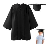 Genérico Matte Graduation Gown Cap Tassel Set 2025 - Comfortable Graduation Robe Cap And Gown Tassel Set | Stylish Uniforms Sets, Performance Clothes, Graduate Costume For Primary School, nero, 30