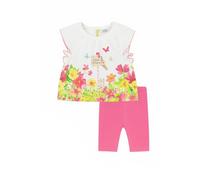 Generico Mayoral Set Bambina Estate 6-24 Mesi - Maglietta Floreale Bianca con Volant e Leggings Corti Rosa - Completo Estivo Comodo, modello 1707 (Camelia, 9 Mesi)