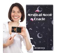 Generico Mazzo Carte Tarocchi - 60 Fogli Set Oracolo Luna Mistica, Design Unico Indovino Gioco Da Tavolo | Facile Trasportare Per Feste & Serate Giochi Famiglia, Carta Patinata, 10.3x6cm, 1 Scatola