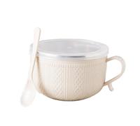 Generico Meal Mugs - 25oz Aesthetic Cup Bowl with Lid - Dinnerware Soup Mug Large,for Travel Tea Christmas Cafe Oats Lunch Noodle Sandwich