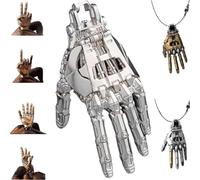 Generico Mechanical Bionic Hand Pendant,Movable Finger Joints Robot Hand Charm Jewelry,Steampunk Mechanical Hands Pendant Necklace,Robotic Arm Jewelry Gift For Men Women