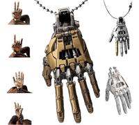 Generico Mechanical Bionic Hand Pendant,Movable Finger Joints Robot Hand Charm Jewelry,Steampunk Mechanical Hands Pendant Necklace,Robotic Arm Jewelry Gift For Men Women