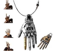 Generico Mechanical Bionic Hand Pendant,Movable Finger Joints Robot Hands Charm Jewelry,Steampunk Mechanical Hand Necklace (Silver, 52x24mm/2.05x0.94in)