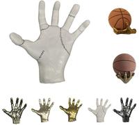 Generico Mechanical Hand Wall Mounted Basketball Holder,Hand-Shaped Ball Storage Rack,Cool Basketball and Soccer Wall Decor Display Rack Display Racks,Punk Style Garage Ball Storage Organizer (White)