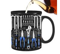 Generico Mechanician Mug - Funny Coffee Mug | Black Ceramic Cup for Mechanics Large Capacity Ideal for Tea Soup Beer Whiskey Wine Water Juice Toolbox Gift