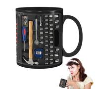 Genérico Mechanician Mug - Funny Coffee Mug | Black Ceramic Cup for Mechanics Large Capacity Ideal for Tea Soup Beer Whiskey Wine Water Juice Toolbox Gift