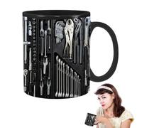 Generico Mechanician Mug - Funny Coffee Mug | Black Ceramic Cup for Mechanics Large Capacity Ideal for Tea Soup Beer Whiskey Wine Water Juice Toolbox Gift