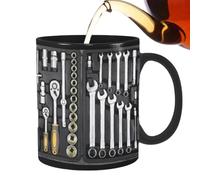Generico Mechanician Mug - Funny Coffee Mug | Black Ceramic Cup for Mechanics Large Capacity Ideal for Tea Soup Beer Whiskey Wine Water Juice Toolbox Gift