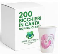 Generico Mecup Bicchieri in Carta, Bicchieri Monouso, 200 Pezzi, Tazza Caffè 200 ml, Usa e Getta, Per Bevande Calde e Fredde, Design Elegante, Igienici, Biodegradabili. Fantasia: Fiore Rosa