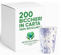 Generico Mecup Bicchieri in Carta, Bicchieri Monouso, 200 Pezzi, Tazza Caffè 200 ml, Usa e Getta, Per Bevande Calde e Fredde, Design Elegante, Igienici, Biodegradabili, Fantasia Floreale
