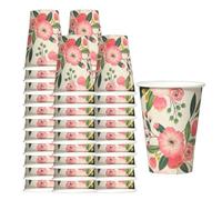 Generico Mecup Bicchieri in Carta, Bicchieri Monouso, 200 Pezzi, Tazza Caffè 200 ml, Usa e Getta, Per Bevande Calde e Fredde, Design Elegante, Igienici, Biodegradabili, Fantasia Floreale