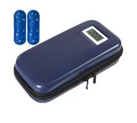 Generico Medication Cooling Bag, Compact Insulated Cool Bag, Reusable Organizer with Ice Packs, Digital Temperature Display, Ideal for Outdoor, School, Business Trips, Home Use, Blue/Black