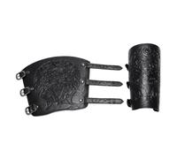 Generico Medieval Arm Guards, Arm Wraps Medieval, 9.65-Inch Pu Leather Knight Bracers with Adjustable Straps, Forearm Protection Wristbands for Cosplay, Halloween, Stage Performances