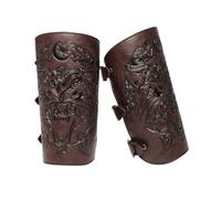 Generico Medieval Arm Guards, Arm Wraps Medieval, 9.65-Inch Pu Leather Knight Bracers with Adjustable Straps, Forearm Protection Wristbands for Cosplay, Halloween, Stage Performances