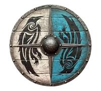 Generico Medieval Raven Shield Decor | Wooden 30x30cm Handcrafted 15in Battle Style Cosplay Prop Wall Hanging Valhalla Emblem Home Ship Tavern Ornament Display Authentic Ancient Fantasy