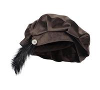 Generico Medieval Tudor Hat - 24.41in Renaissance Minstrel Muffin Cap | Elizabethan Dynasty Costume Accessory For Cosplay | Polyester 90g,For Cosplay Masquerade Ball Halloween