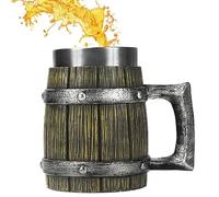 Generico medievale - botte di whisky in legno da 600 ml | Recipiente per bere caffè | Bicchieri di arredamento in stile nordico antico per feste, bar, esposizione domestica, regalo