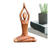 Genérico Meditating Garden Statue For Living Room Study Gallery Tabletop Ornaments | Yoga Figurine | Statues Yoga Sculpture Figurine Wooden Pose Statue, Women Decor,