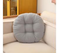 Generico Medium Gray,D 45cm/18 Cuscino per Sedile in Cotone e Lino Ispessito, Cuscino Rotondo Semplice e Traspirante per Sedia, Cuscino per Seduta e Schienale in Tessuto Tatami