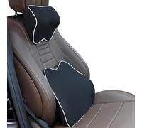Generico Memory Foam Car Seat Cushion Back Support Pillows, Lumbar Support Pillow and Neck Pillow for Cars and Office Chair, Cars Neck Cushion for Driving/Office (BlackB,1pcs)